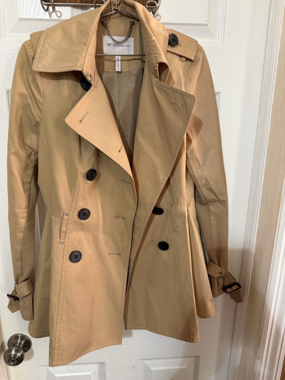BCBGeneration Women's Khaki Trench / Peacoat lined Coat